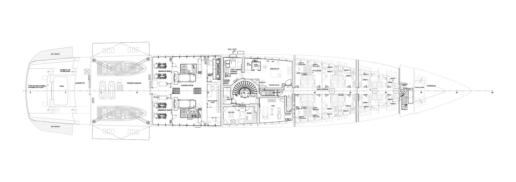 Lower-deck-DY006_GA New 80m Yacht for Sale | Build a 80m Yacht | Dunya Yachts